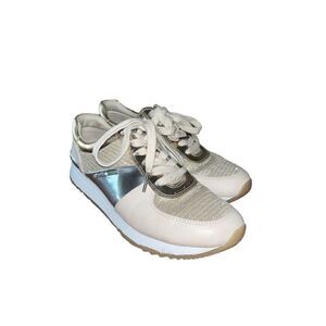 Michael Kors Shoes Womens Size 7.5 Chrome Gold Allie Trainers Sparkly Sneakers